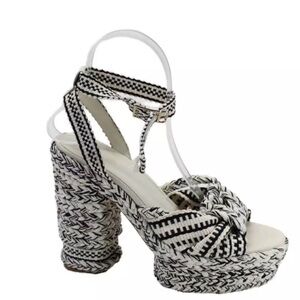 Antolina Paris Maya woven cotton ankle strap platform sandals Size 40